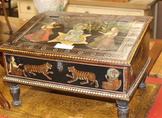 A painted bible box, W.56cm